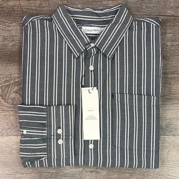 Calvin Klein Other - NEW Calvin Klein Men’s Easy Relaxed Fit Casual Long Sleeve Shirt -Dark Sapphire